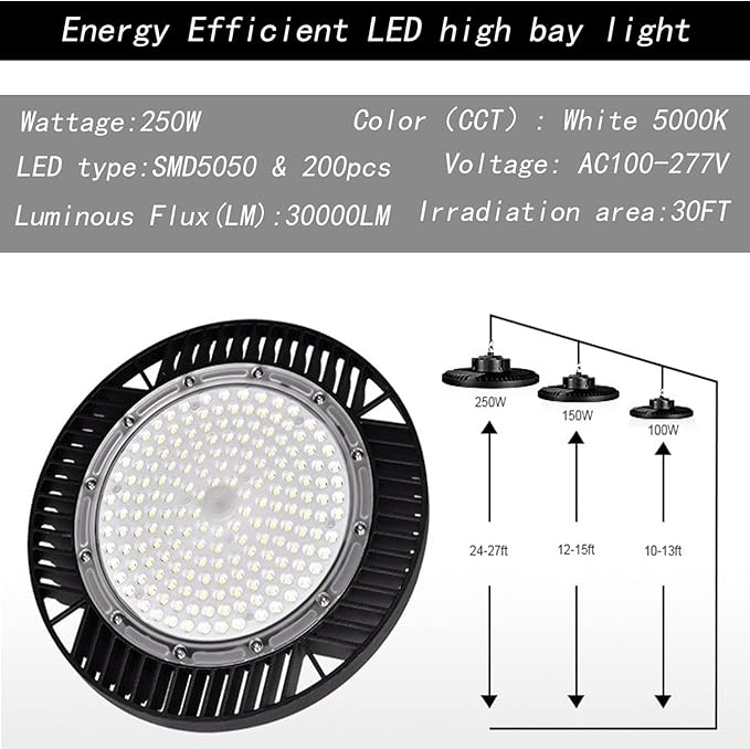 150W UFO LED High Bay Light, (150W-1Pack)