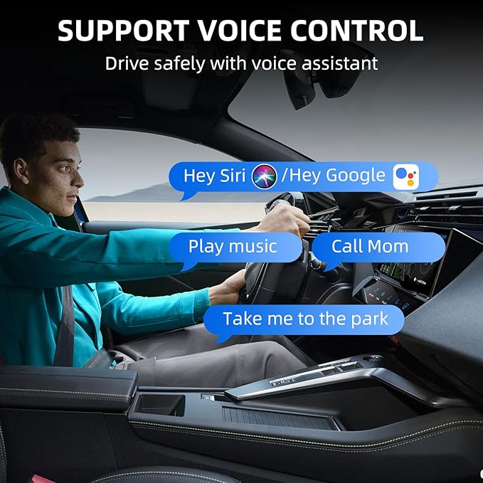 Mini Wireless CarPlay Adapter for iPhone, 2 in 1 CarPlay and Android Auto Wireless Adapter for Cars, Plug & Play, Fast Connection for Android 11+ and CarPlay iOS 10+