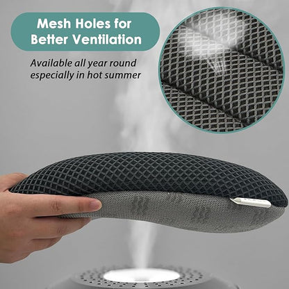 AEROiVi Car Booster Seat Cushion Raise The Height for Short People Driving, Breathable 3D Air Mesh, 3 Inch Booster Seat, Non-Slip Bottom, Comfort Car Seat Protector, Car Seat Pad with Truck,Cars,SUVs