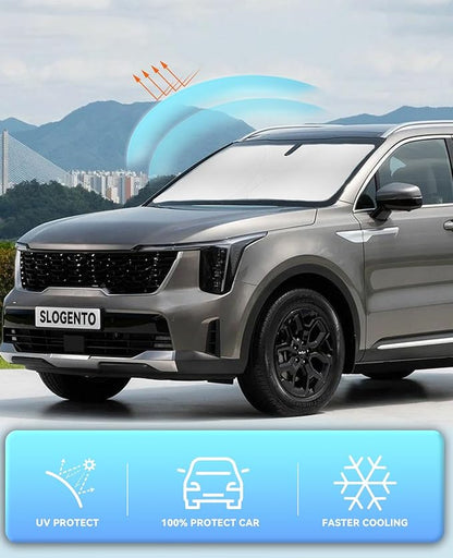 Sun Shade for KIA Sorento Car Windshield Sunshade for 2021-2023 2024 2025 2026 Sorento SUV for Kia Windshield Cover Sun Protector for UV Ray, Sun Blocker Keep Interior Cool Shield Accessories