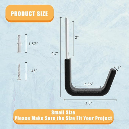 Heavy Duty Utility Hooks for Storage Wall Mount,Garage Wall Hooks for Hose, Bike, Ladder, Chainsaw, Leaf Blower Hanger (8 Small)