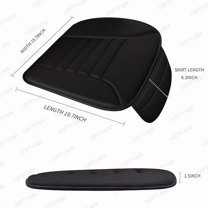 Premium Car Seat Cushion, Driver Cushion with Comfort Memory Foam & Non-Slip Rubber Bottom, Car Seat Pad Works with 95% of Vehicles and Office Chair or Home (Black)