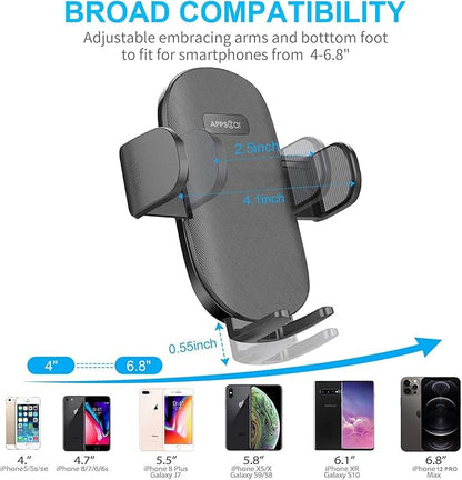 APPS2Car Car Phone Holder for Dashboard & Windshield, Adjustable Long Arm, Strong Suction Cup, Compatible with iPhone, Samsung, All Phones