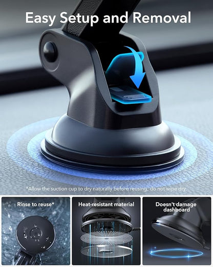 ESR for MagSafe Car Mount Charger, for Magsafe Car Charger, Dashboard/Windshield Magnetic Wireless Phone Charging, 360° Rotation, Magnetic Car Phone Holder for iPhone 16/15/14/13/12, S25,Fast Charging