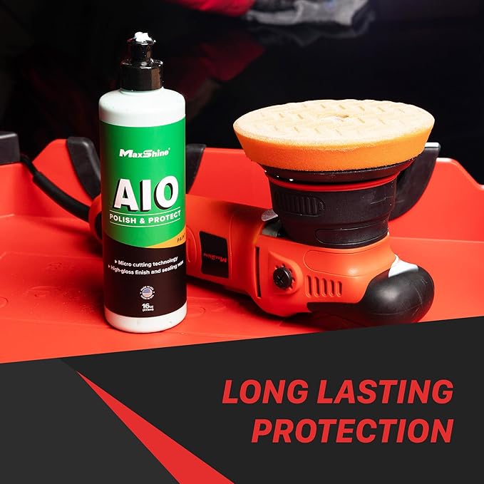 Maxshine All-in-One Polish & Protect, 16oz | Synthetic Polymer Formula, Removes Swirls & Oxidation, Gloss Finish | Paint Correction & Protection