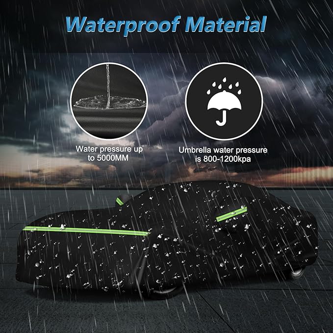 for Mustang Full Car Cover Waterproof All Weather, Outdoor Car Covers with Soft Cotton Lining Windproof Heavy Duty Protection Compatible with 1994-2025 Mustang GT/Shelby/Cobra/Bullitt/ECOBOOST