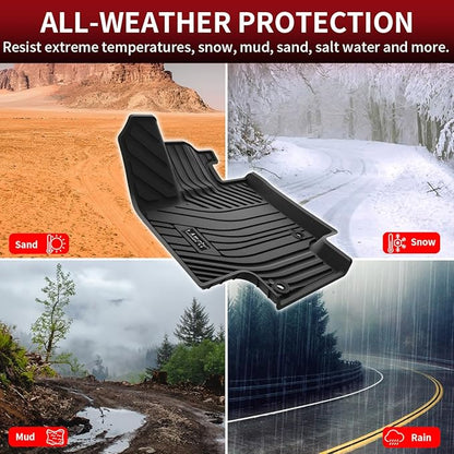 LASFIT Floor Mats&Trunk Mats for Toyota Highlander 8 Seats 2020-2025 (Not for Hybrid), All Weather TPE Floor Liner & Cargo mats for Highlander，Front&Rear 4 Rows mats.