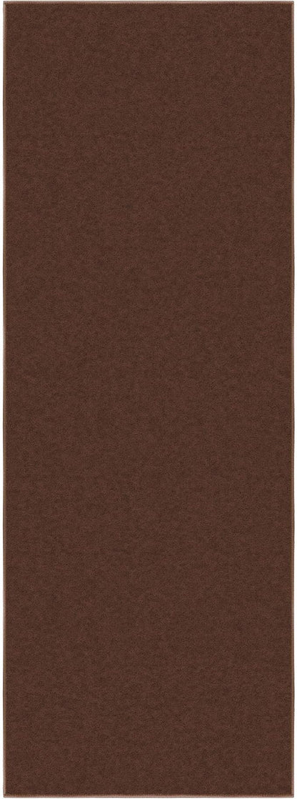 Ottomanson Hallway Runner Rug 2'2" x 6' Non Slip Solid Area Rugs Easy to Clean Laundry Rug Runner Durable & Pet Friendly Floor Carpet Runners for Hallways Entryway Living Room Kitchen, Brown