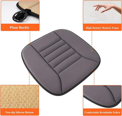 kingphenix Car Seat Cushion with 1.2inch Comfort Memory Foam, Seat Cushion for Car and Office Chair (Dark Grey)