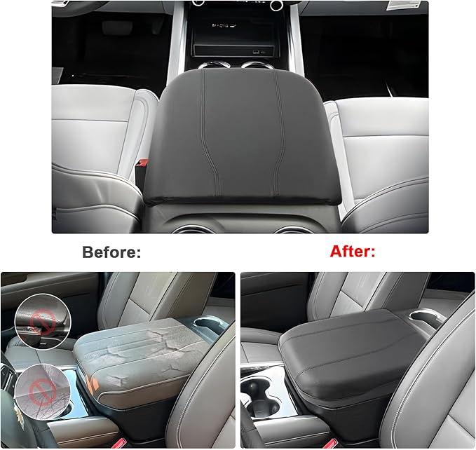 SXCY for 2025 Chevy Tahoe Suburban Armrest Cover for 2025 Chevrolet Tahoe Accessories 2025 Tahoe Center Console Cover 2025 Tahoe Suburban Middle Console Cover (Thin Cover)