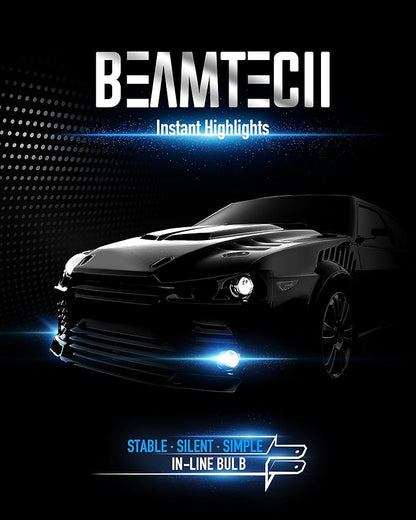 BEAMTECH 9006 Bulbs, Fanless In Line HB4 Fog Light Bulb 6500K Xenon White Fog Light Of 2