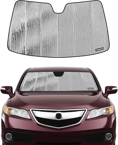 Windshield Sun Shade for Acura RDX 2013-2018,Front Window Sunshade Shield,2-in-1 Reflective Sun Shade,Silver for Summer, Black for Winter