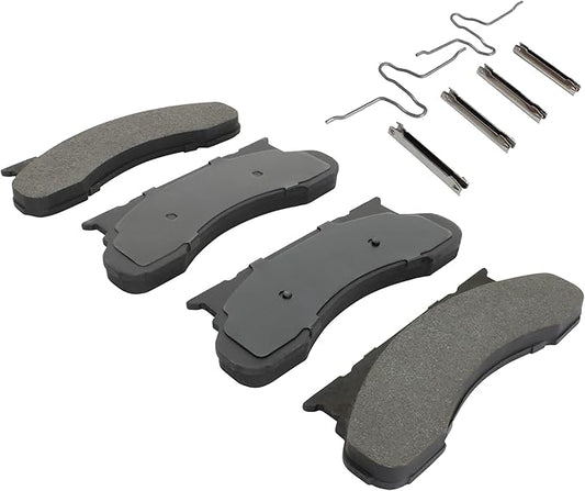 Premium Semi-Metallic Front Brake Pads (1001-0450M) Compatible with 1975-1997 Ford (B-200/E-250 Econoline/E-250 Econoline Club Wagon/E-350 Econoline/F-200/F-250/F-350/P-350 & More)