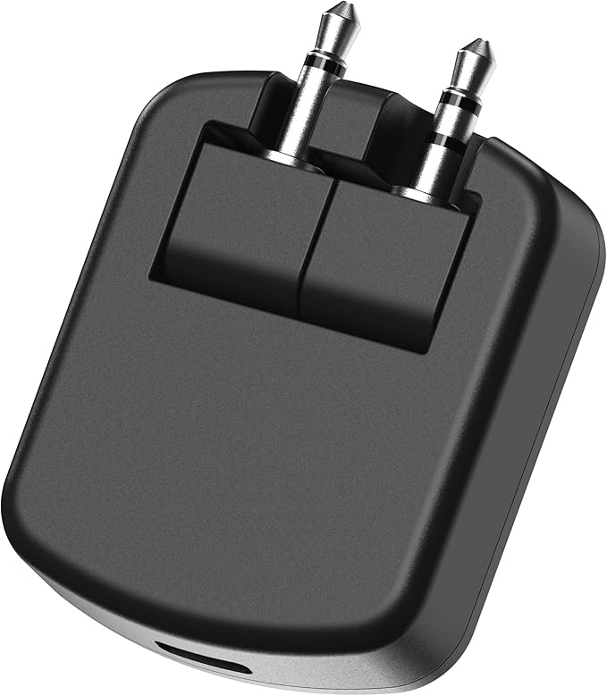 Scosche BTT-SP FlyTunes Universal Portable Bluetooth 4.1 Wireless Audio Transmitter for Use with AirPods, Earbuds/Headphones, TV’s and More - Black