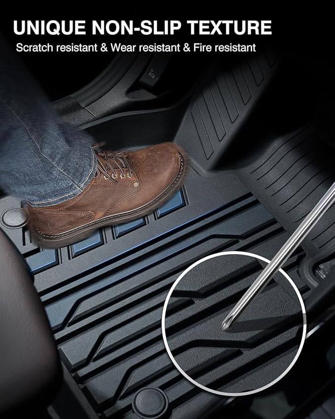 Powerty Floor Mats for 2018-2024 BMW X3 / 2019-2024 BMW X4, Custom Fit for BMW X3 Accessories, 3D TPE All Weather Car Mats Heavy-Duty Floor Liners (Fit All Models)