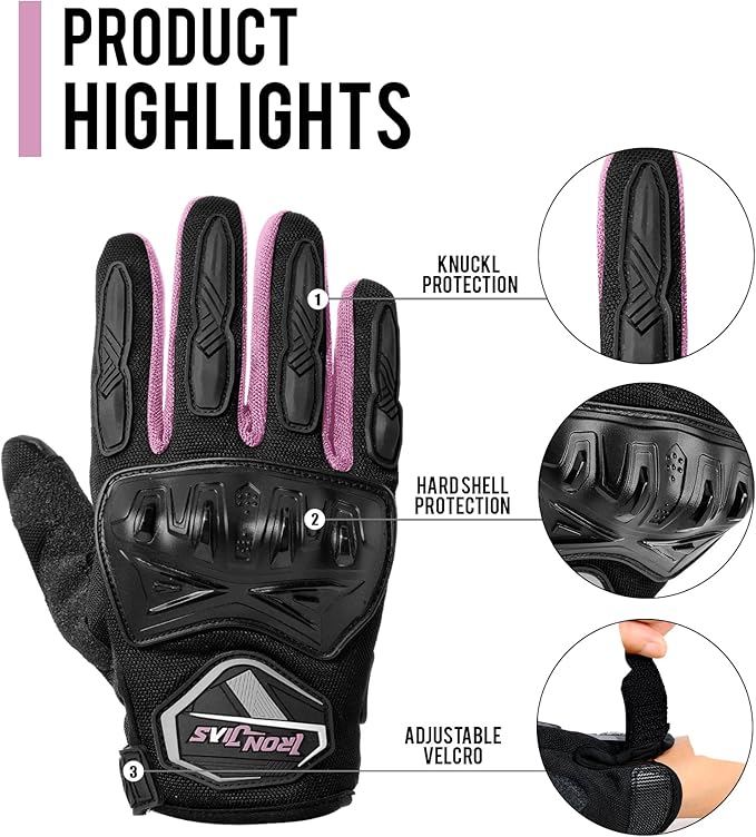 BORLENI Motorcycle Riding Gloves Touch Screen Full Finger Glove Motocross Road Racing Bike Outdoor Sports for Women Men