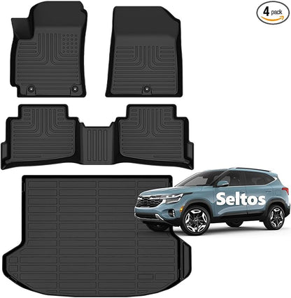 Accessories for Kia Seltos Floor Mats 2024 2025 Car Mats for Kia Seltos All Weather Floor Mats Cargo Liner