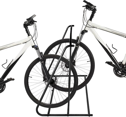 MyGift Large Metal Double-Sided Grid Bike Rack Stand, Freestanding Bicycle Storage Holder for Garage or Outdoor Parking with 6-Bicycle Capacity