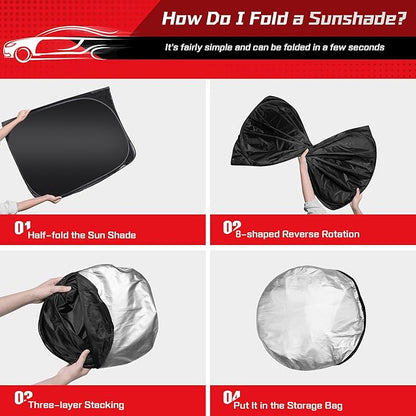 ARISMOTOR Windshield Sun Shade for S-ubaru Forester 2019-2024, Custom Fit Foldable Front Window Sunshade Sun Visor Protector, Block UV Rays Keep Your Car Cooler