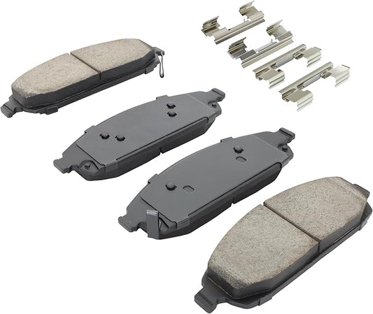 Premium Semi-Metallic Front Brake Pads (1001-1080M) Compatible with Jeep Commander 2006-2010, Jeep Grand Cherokee 2005-2010
