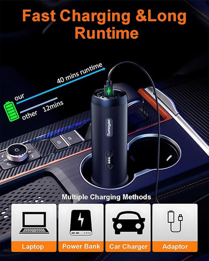 Car Vacuum Portable Cordless, 21000PA Handheld High Power Suction & Blower, Small Cordless Handheld Vacuum Cleaner for Car, Home, Office