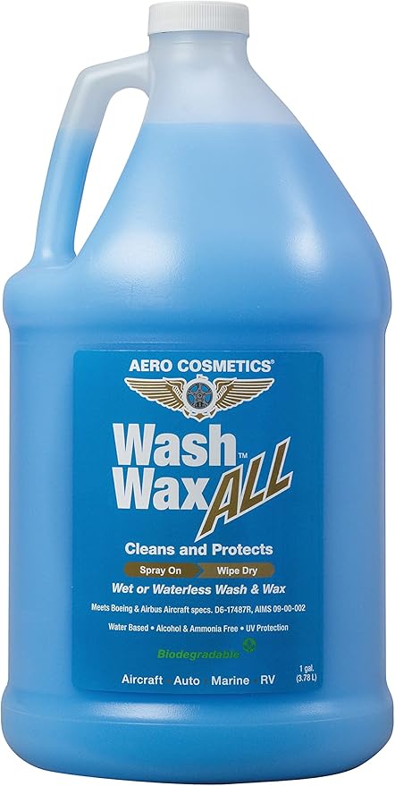 Wet or Waterless Car Wash Wax 128 Fl. oz, UV Protection. Cleans, Protects, and Shines. Aircraft Quality Just Spray On and Wipe Dry Anywhere, Anytime, Home, Office, School, Garage, Parking Lots.