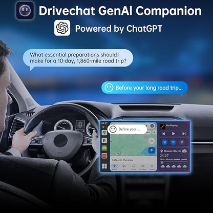 Ai Box Carplay/Android Auto Wireless Adapter, Android 13 6-in-1 Ai Box,4G LTE Card, GPS, DriveChat, Dual Bluetooth/WiFi, 4GB+64GB, Plug & Play for 2016+ Wired CarPlay, CB6A 2025 (CB6A-BK)