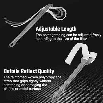 DURATECH Strap Wrench 18" Handle, Adjustable Nylon Strap Pipe Wrenches, Oil Filter Strap Opener Wrench
