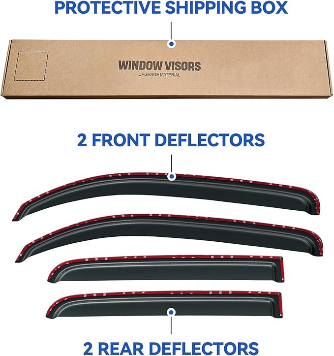 in-Channel Window Visors Rain Guards Shield for 2006-2011 Chevy HHR, Window Vent Wind Deflectors Visors Shades for 06-11 HHR