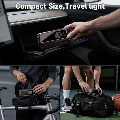 OlarHike Cordless Tire Inflator Portable Air Compressor, Air Pump for Car Tires, SUV, Pickup Truck, Bike, Motorcycle, Balls, Electric Pump with LED Light, Digital Pressure Gauge&Auto Shut-Off