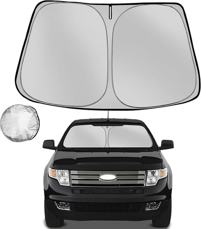 Windshield Sun Shade for 2007-2014 Ford Edge Foldable Sun Sunshade for Car Front Window Blocks UV Rays and Heat Automotive Interior Protector Custom Fit Accessories