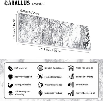 GWP02S Marble Grain Garage Wall Protector Car Door Protectors, Parking Stopper for Garage, Tool-Free, Designed in Germany (2-Pack Marble Grain)