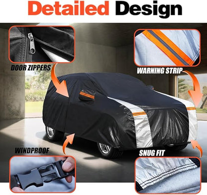 Chevrolet Equinox Car Cover 100% Waterproof All Weather, Gift with Towel, 10 Layers SUV Car Cover Custom Fit 2005-2025 Chevry Equinox, Full Exterior Covers Rain Sun UV Protection with Door Zipper.