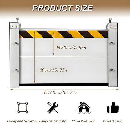 Flood Barriers for Home Exterior,Aluminum Alloy Outdoor Garage Doors Water Barriers for Flooding(H55Inch,L16FT)