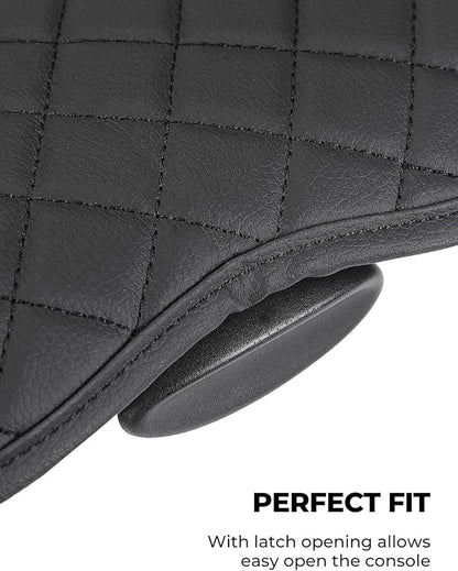 ISSYAUTO Center Console Cover Compatible with 2002-2012 Ram 1500 2500 3500 Jump Seat Console, Armrest lid Cover Leather Arm Rest Covering for Car, Well-Make Durable Middle Console Cover