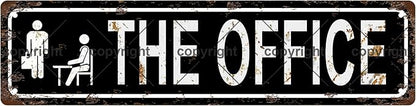 THE OFFICE Vintage Metal Tin Sign, Street Sign, Home Decor, Room Decor, Wall Decor, Bathroom Decor, Bar Decor, Cafe Decor, Garage Decor, 16 x 4 Inch