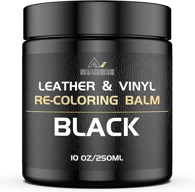 Leather Recoloring Balm,10oz Leather Color Restorer Leather Repair Kit for Furniture Car Leather Scratch Remover, Black Leather Color Restorer for Couches,Leather Dye Paint for Faded