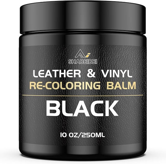 Leather Recoloring Balm,10oz Leather Color Restorer Leather Repair Kit for Furniture Car Leather Scratch Remover, Black Leather Color Restorer for Couches,Leather Dye Paint for Faded