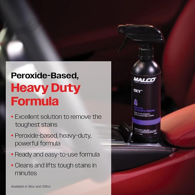 Malco OXY Carpet & Upholstery Cleaner - Stain Remover Spray for Car Interior Fabric/Cleans the Toughest Vehicle Stains/Deep Cleaning Liquid Formula / 1 Gallon (127801)