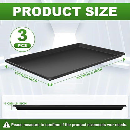 3 Pcs Extra Large Oil Drip Pan for Under Car - 35.4 x 24 x1.6 Inches, Hard Plastic Auto Oil Drip Tray, Oil Catch Pan Replacement Tray to Keep Garage Floor Show Room Driveway Safe and Clean