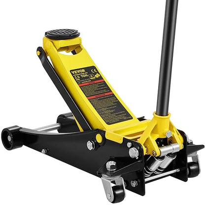 VEVOR 2.5 Ton Low Profile, Heavy-Duty Steel Racing Floor Jack with Dual Pistons Quick Lift Pump, Lifting Range 3.64"-19.49"