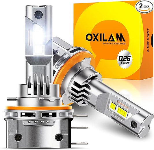 OXILAM H15 Daytime Running Light Bulb, 6500K Cool White 400% Brightness Halogen Replacement Bulbs, Plug and Play H15 Fog Light Bulbs, Pack of 2