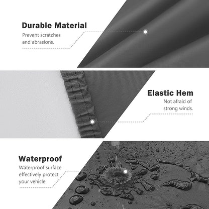 MORNYRAY Compatible with Mazda MX-5,Car Cover Outdoor Waterproof Sun Rain Snow Hail Protection with Driver Door Zipper (Black, Custom Fit for Mazda MX-5)