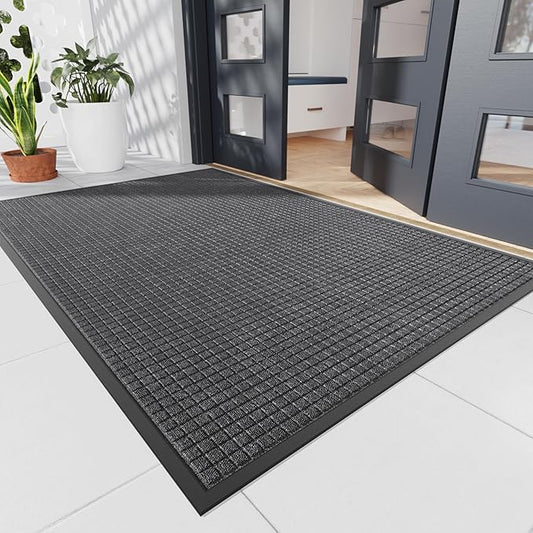 Durable Front Door Mat, 72" x 48" Heavy Duty Indoor Outdoor Doormat for Entryway, Non-Slip Rubber Backing, Stain and Fade Resistant Commercial Floor Mat for Home Office Entry