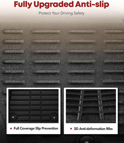 YHTAUTO Automotive All Weather Floor Mats Compatible with Lexus ES350 2007-2012, Car Mats Custom Fit TPE Floor Liners Front & Back Seat, Black, Set of 3