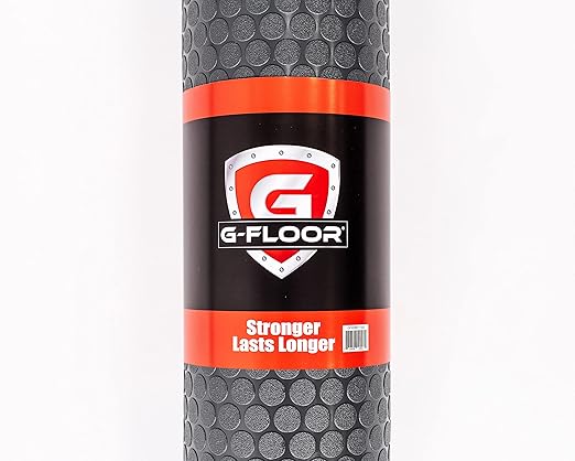 G-Floor Small Coin Pattern Vinyl Garage Flooring Mat (5' x 10', Slate Grey Color) - Versatile Protector Saves Your Floor from Spills and Dents