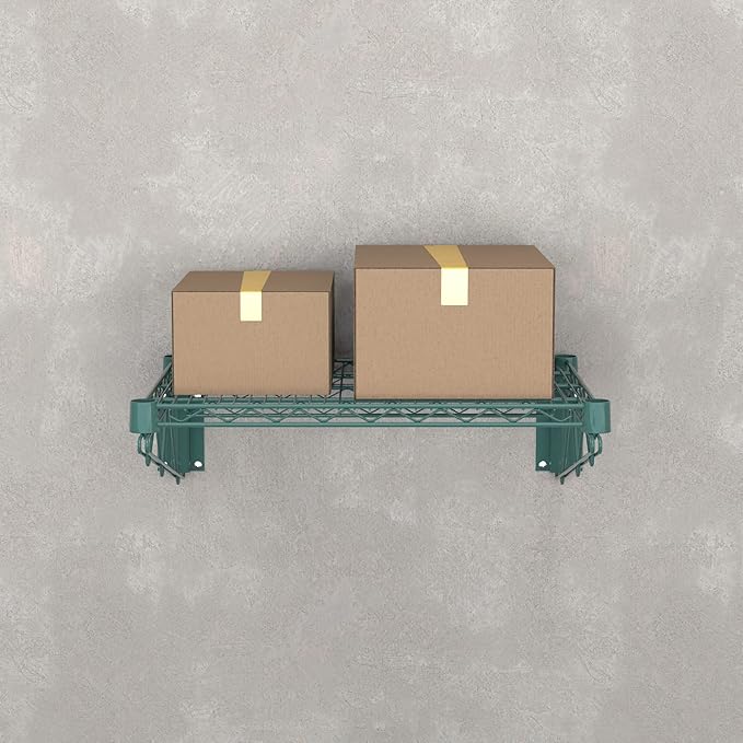 18" x 24" Green Epoxy Wire Wall Mount Shelf