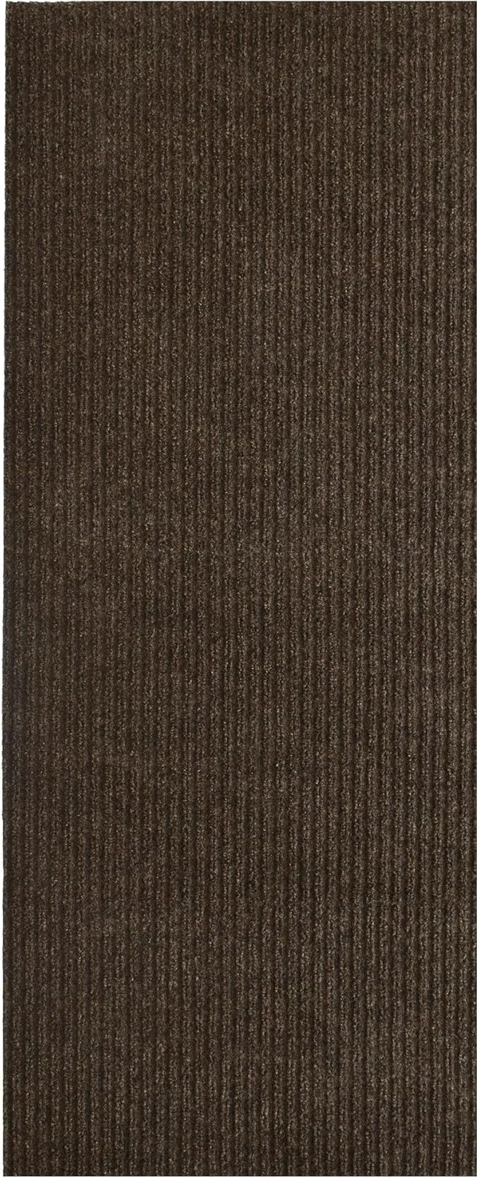 iCustomRug Spartan Weather Warrior Duty Indoor/Outdoor Utility Ribbed in 3ft,4ft,6ft Widths 70 Custom Sizes with Natural Non-Slip Rubber Backing 4'X44' in Brown