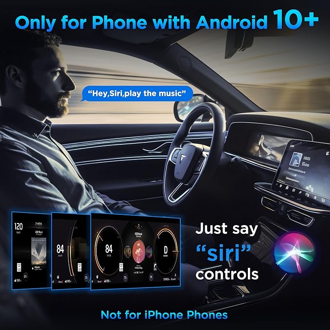 Android Auto Wireless Adapter for Factory Wired Android Auto - Instant Connection, Converts Wired to Wireless, Compatible with Android 10+ & Cars from 2015