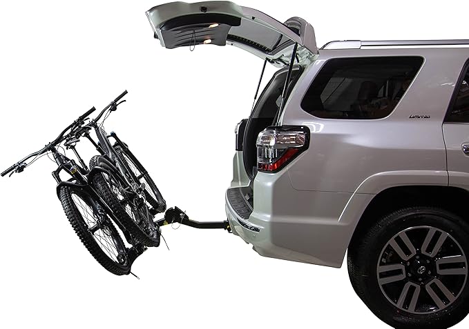 Saris SuperClamp EX 2-Bike HD Hitch Rack – RV Compatible, Lightweight Platform Bike Carrier for SUV, Truck, RV– Tilting Design, Secure Wheel Clamping, Fits Road, Mountain, E-Bikes – 2" Hitch Receiver